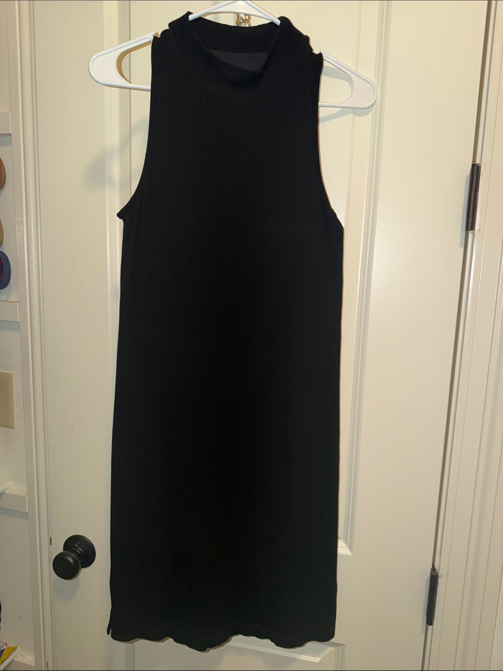 Klassy Network Black Sleeveless Mock Neck Knit Dress